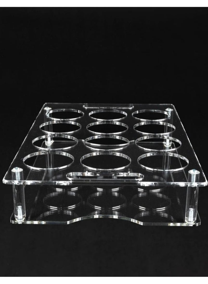 Dania Juice box and water bottle holder, 12 holes, made of clear acrylic, made in Taiwan, size 42*27 cm - Image 2