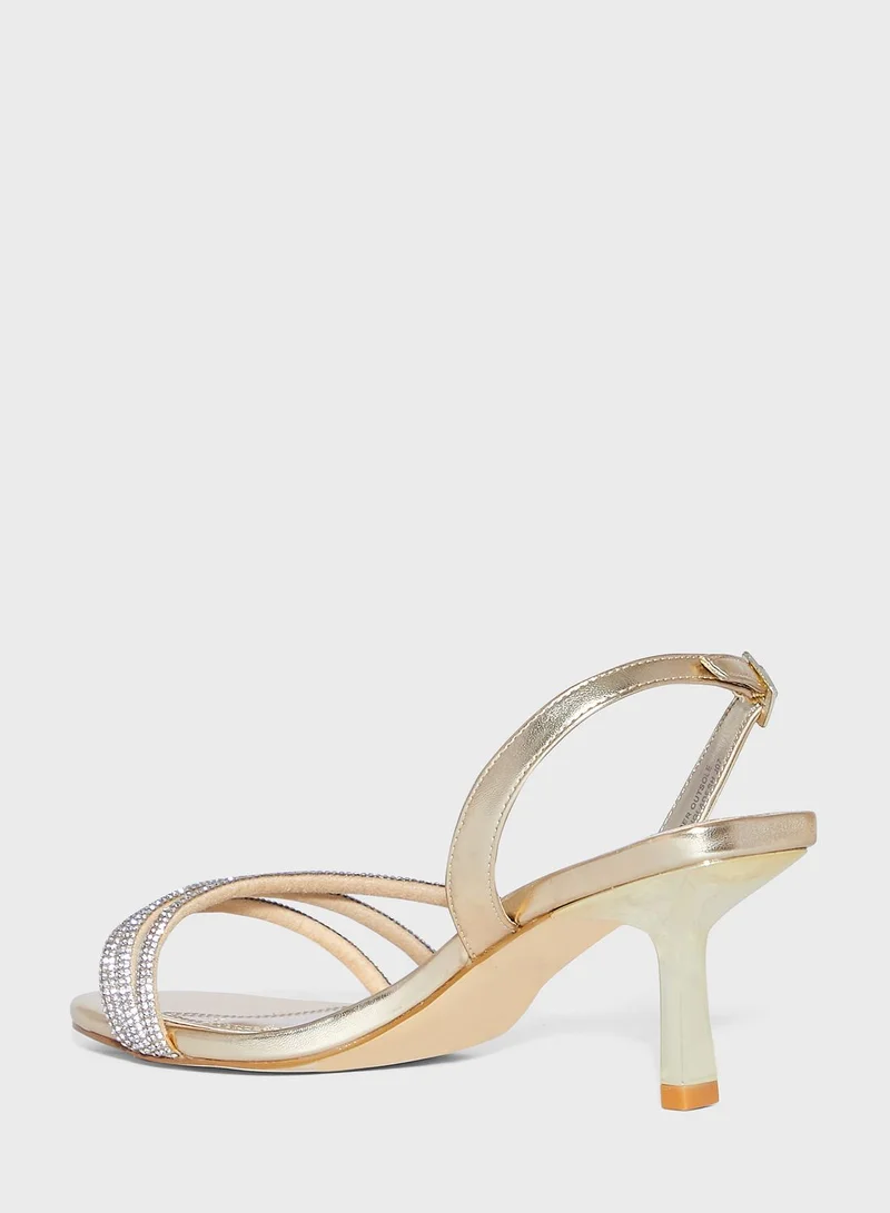 Dune LONDON Molly 3 Band Diamante Heel Sandals