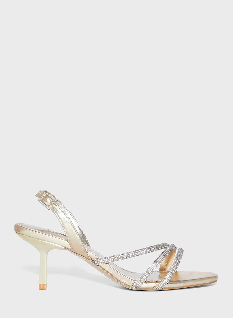 Dune LONDON Molly 3 Band Diamante Heel Sandals