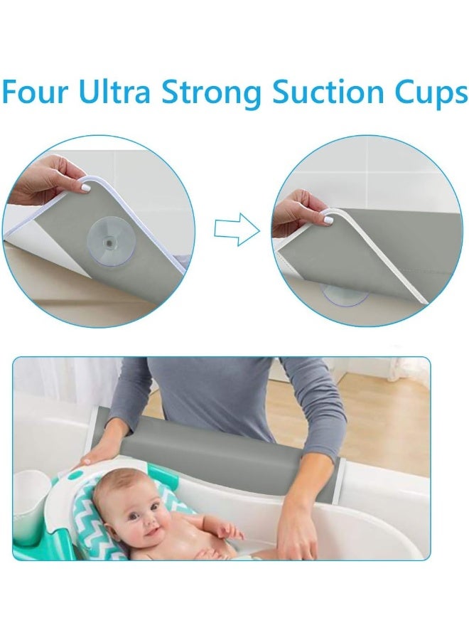 TQS Bath Kneeler with Elbow Rest Pad - Bath Kneeling Pad with Toy Organizer - Large Safety Kneeler Mat for Tub Bathing and Bathroom Time - Detachable and Foldable Child Bath Tub Mat for Parents - Gray - Image 4