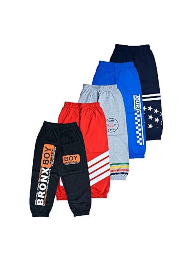 T2F T2F Boy's Regular Fit Cotton Track Pants (BYSTRK22_Multicolor_3-4ears_Multicolor_3 Years-4 Years) - Image 1