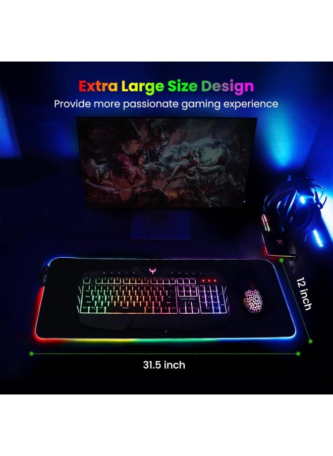 BladeHawks BX04 Extra Large RGB Gaming Mouse Pad-14 Light Modes, Extended Soft LED Mouse Pad, Anti-Slip Rubber Base, Computer Keyboard Mousepad Mat  - Image 2