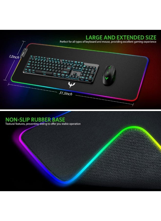 BladeHawks BX04 Extra Large RGB Gaming Mouse Pad-14 Light Modes, Extended Soft LED Mouse Pad, Anti-Slip Rubber Base, Computer Keyboard Mousepad Mat  - Image 5