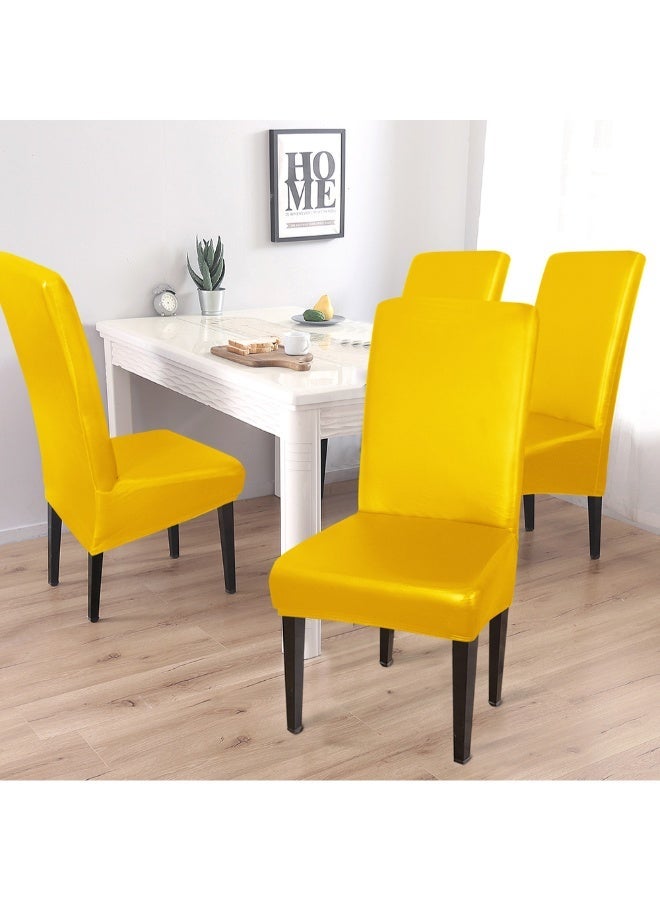 NIBEMINENT High Stretch Removable Chair Cover Yellow 35 x 8 35cm - Image 4