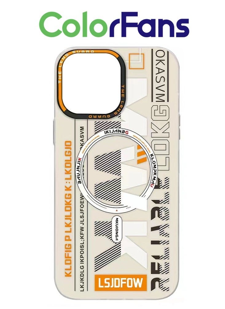 Color Fans Magnetic Case for iPhone 15 Pro Max Compatible with MagSafe Slim Protective Translucent Matte Phone Cover Matte White  - Image 1