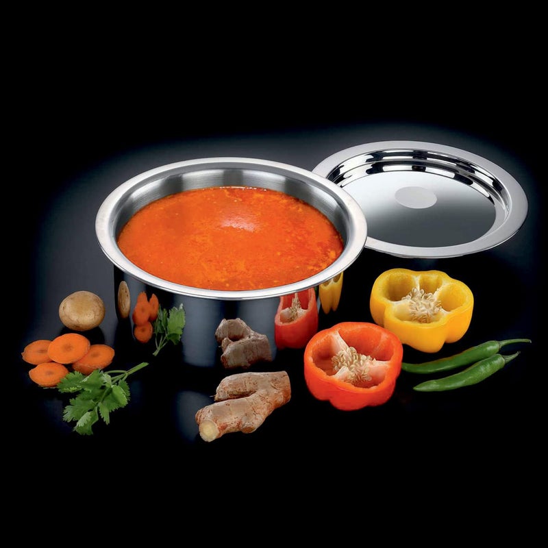 Avias Riara Triply Tope with Lid | 5 Years Warranty | Stainless Steel Tope, Induction Base, Triply Patila, 3 Layered Stainless Steel Cookware, 2.5mm Thickness, Induction Bhagona, 2.25 Litre, 18cm - Image 2
