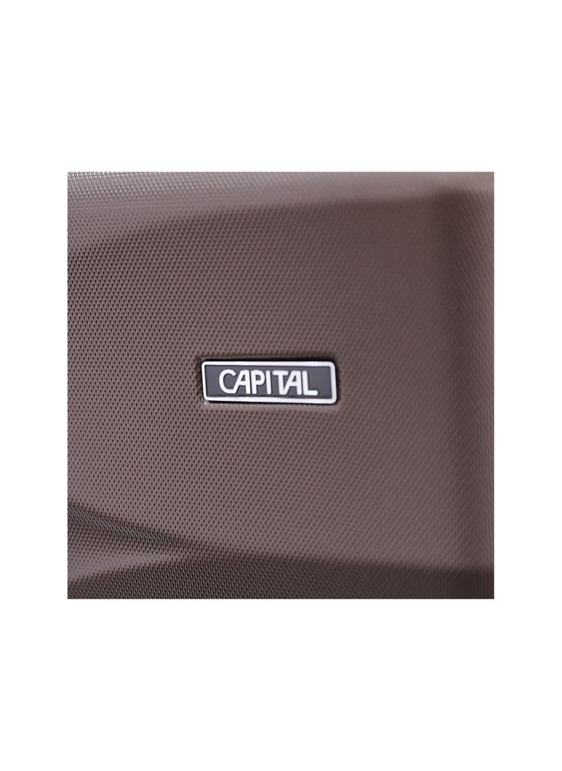 CAPITAL Hardside Luggage Trolley Bag 3 Pieces Set,Brown (S-20",M-24",L-28")  - Image 3