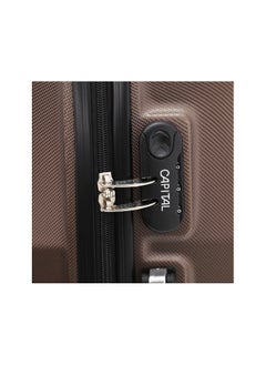CAPITAL طقم حقائب أمتعة بعجلات من الجانب الصلب 3 قطع، بني (S-20&quot;،M-24&quot;،L-28&quot;)  - Image 4