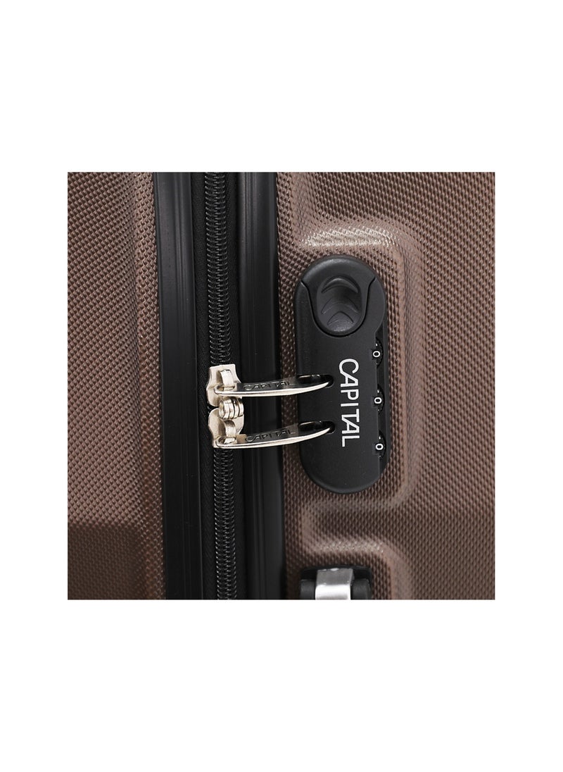 CAPITAL Hardside Luggage Trolley Bag 3 Pieces Set,Brown (S-20",M-24",L-28")  - Image 4