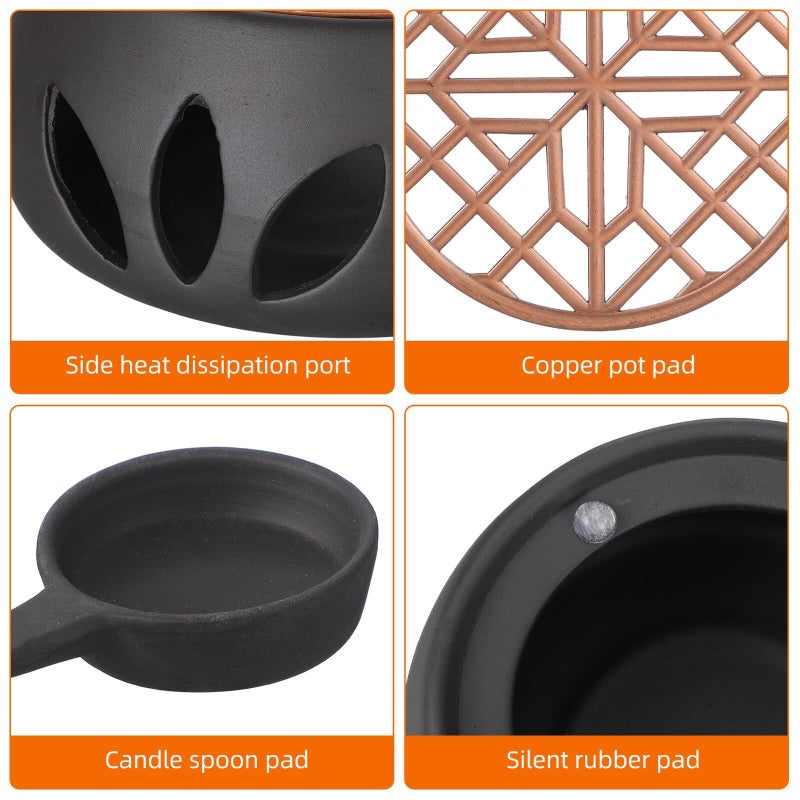 Ceramic Teapot Warmer with Candle Holder for Tea Heating and Warm Preservation Portable Stove Base - Image 4