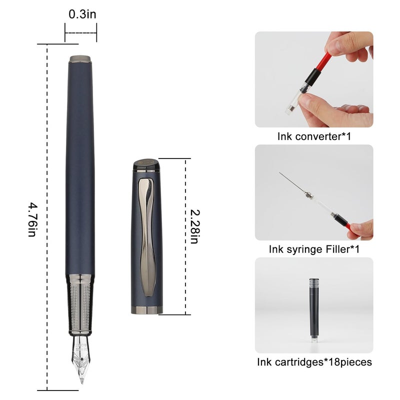 GC QUILL Calligraphy Fountain Pen Set - Includes 5 Nibs, Ink Bottle, Ink Refill Converter and 18 Cartridges, Fancy Pen for Women Men Gift - MU-25 - Image 4