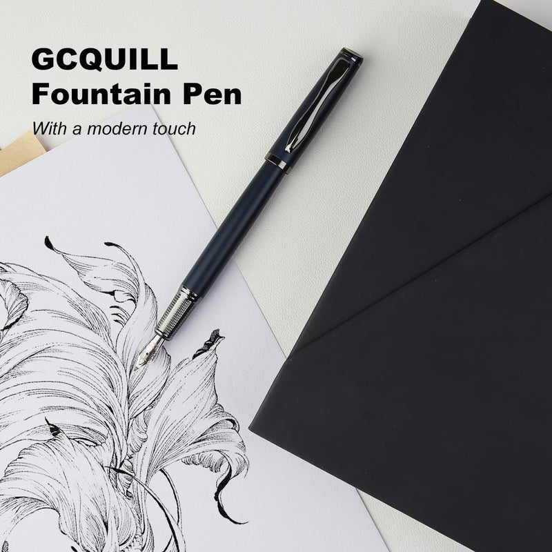 GC QUILL Calligraphy Fountain Pen Set - Includes 5 Nibs, Ink Bottle, Ink Refill Converter and 18 Cartridges, Fancy Pen for Women Men Gift - MU-25 - Image 3