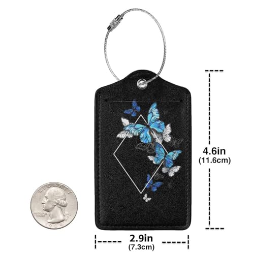 Vridoyt Blue Butterfly Luggage Covers and Luggage Tags Tsa Approved Elastic Washable Fashionable AntiScratch Protector Travel Birthday Gifts for Men WomenL 2628 Inch - Image 3