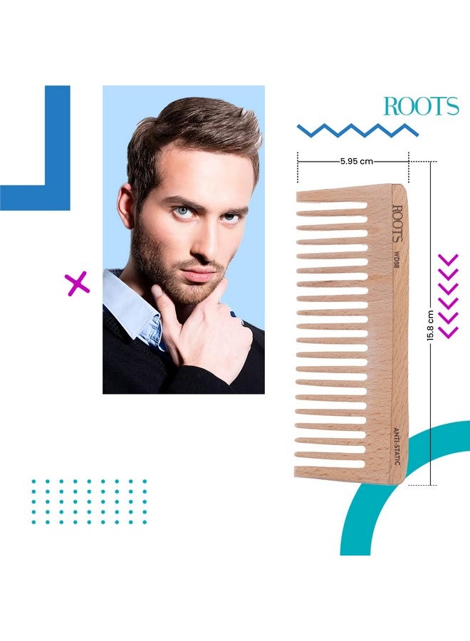 Roots Roots - Wooden Dressing Hair Combs - For Man and Woman - WD58 - Image 4