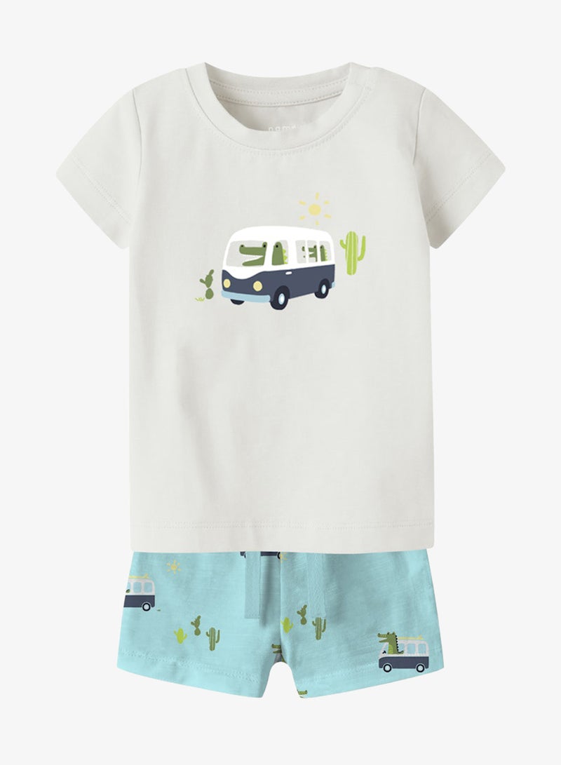 NAME IT Kids Graphic T-Shirt And Shorts Set - Image 1