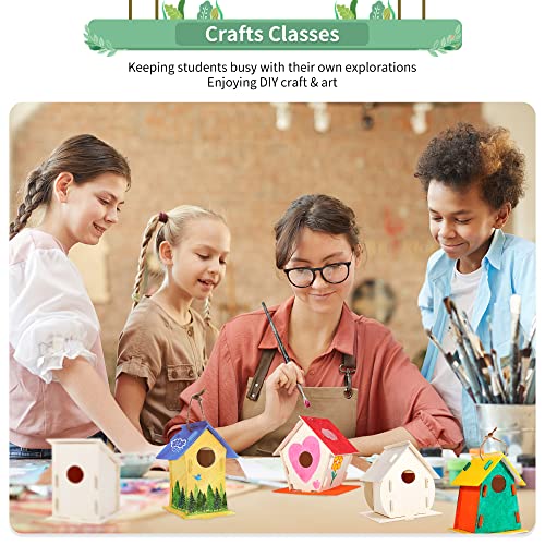 ILHSTY 30 Pack Large DIY Wooden Bird Houses Kits for Kids Kids Crafts Wood Houses for Parties DIY Crafts and Art Birdhouse Kits for Children to Build and Design - Image 5