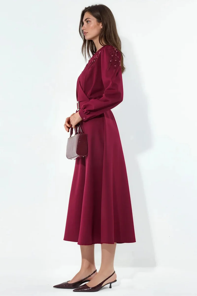 Jennyfer Belted A-line Midi Dress