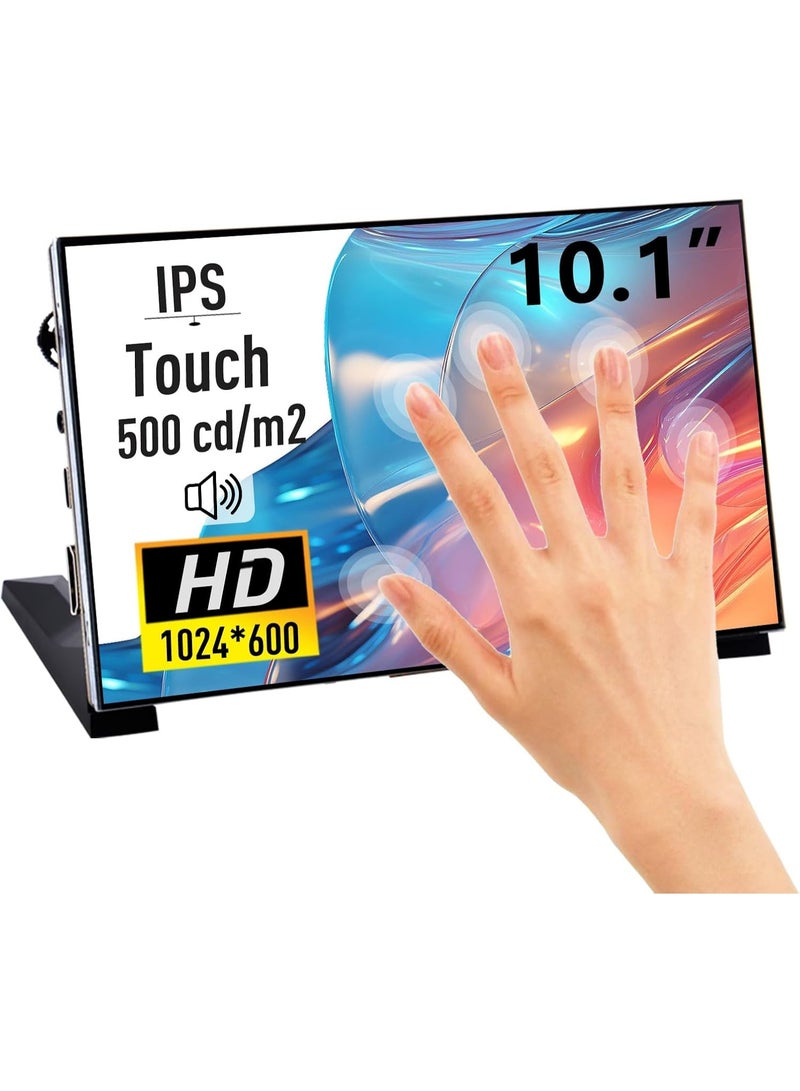 robotgcc 10.1 Inch IPS HDMI Touchscreen Display Monitor for Raspberry Pi, LCD Capacitive Touch Screen, 1024x600 Portable HDMI Monitor with Dual Speakers, Audio Output, Adjustable Brightness, Desktop Display for STEM Robotics, Arduino, Linux, DIY Electronics, Smart Home Projects - Image 4