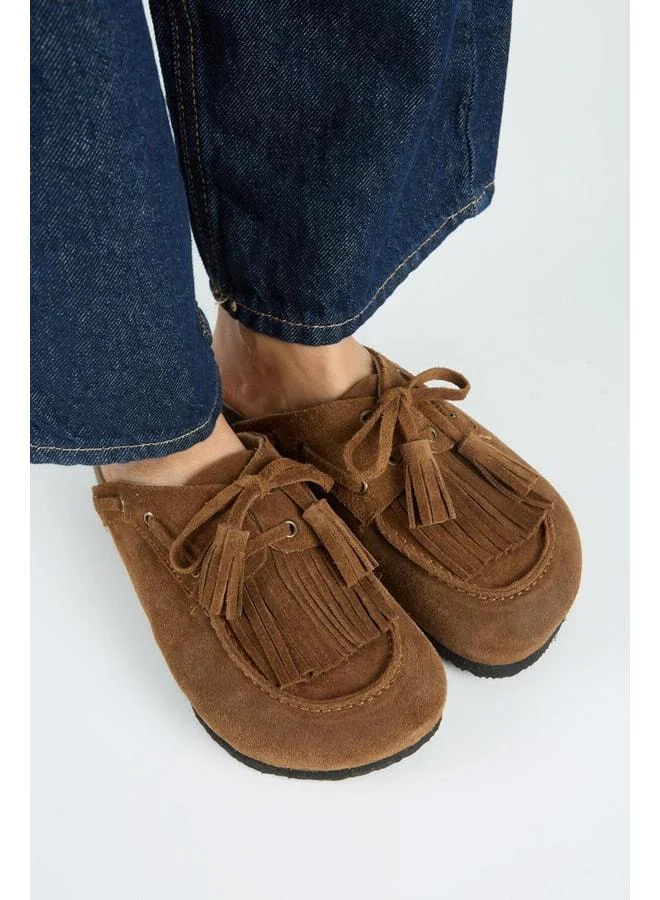 Valleria Women's Real Leather Tassel and Strappy Taba Slippers.