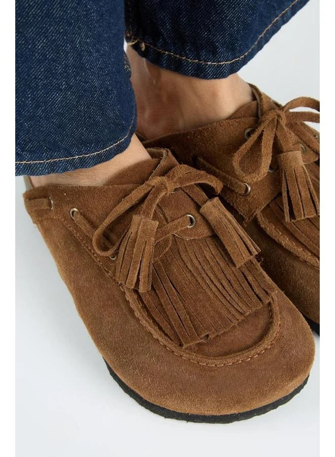 Manijero  Valleria Women's Real Leather Tassel and Strappy Taba Slippers. for Women | Best Price UAE