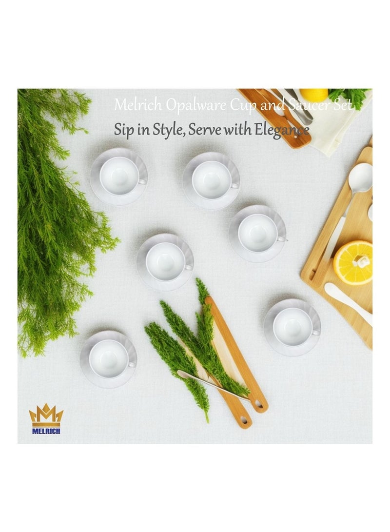 Melrich Melrich 40 Piece Opalware Dinner Set 6 Dinner Plate 6 Dessert Plate 6 Bowls 6 Soup Spoon 6 Cup 6 Saucer 1 Saltshaker 1 Pepper Shaker 1 Curry Ladle1 Serving Bowl - Image 3