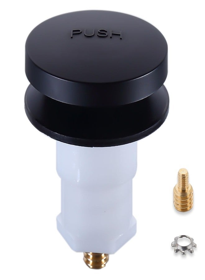 ZephyrJazz Universal Toe Touch Bathtub Drain Stopper - 3/8'' & 5/16'' Thread Studs with Star-Shaped Lock Washer, Matte Black (1 Pack) - Image 1
