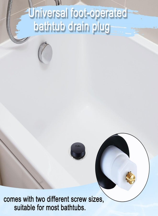 ZephyrJazz Universal Toe Touch Bathtub Drain Stopper - 3/8'' & 5/16'' Thread Studs with Star-Shaped Lock Washer, Matte Black (1 Pack) - Image 4