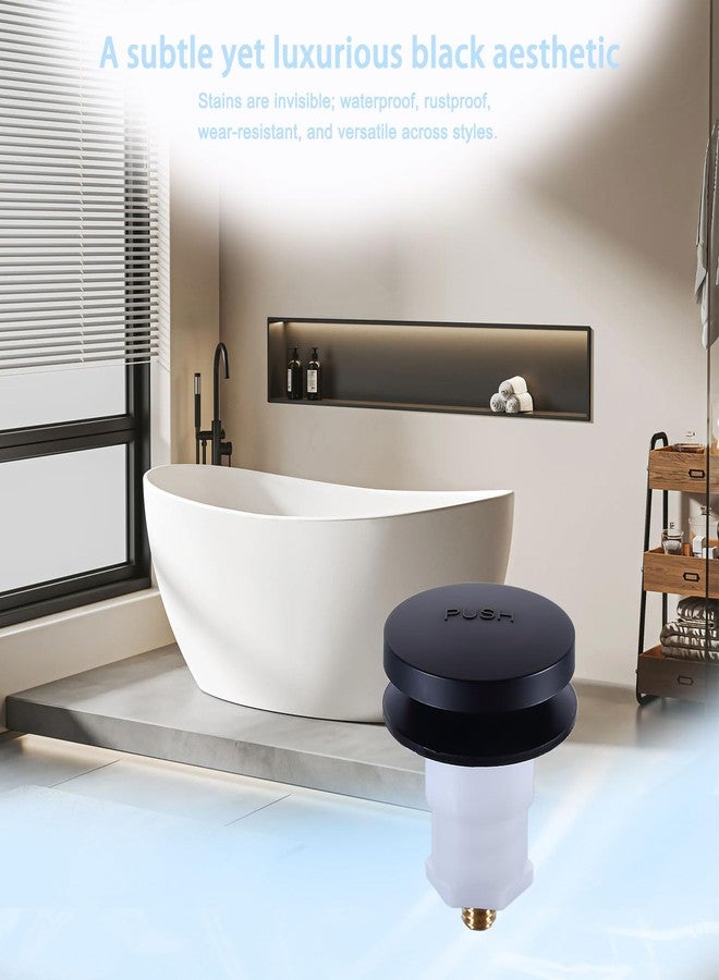 ZephyrJazz Universal Toe Touch Bathtub Drain Stopper - 3/8'' & 5/16'' Thread Studs with Star-Shaped Lock Washer, Matte Black (1 Pack) - Image 3