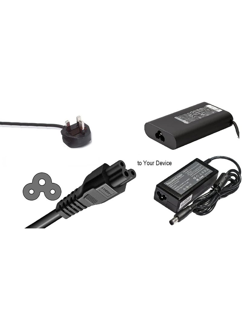 3 Pin Power Cord Cabl to Uk Plug for Dell HP Asus Sony Toshiba Lenovo Acer Charger  - Image 2