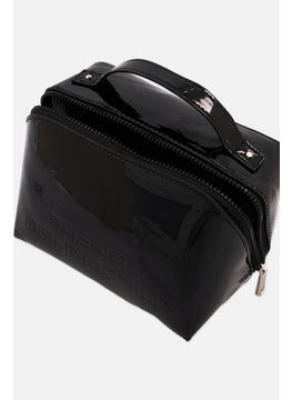 French Connection Women Brand Logo Cosmetic Pouch, Black  - Image 2