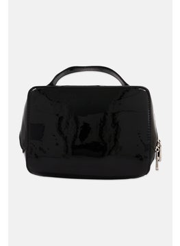 French Connection Women Brand Logo Cosmetic Pouch, Black  - Image 3