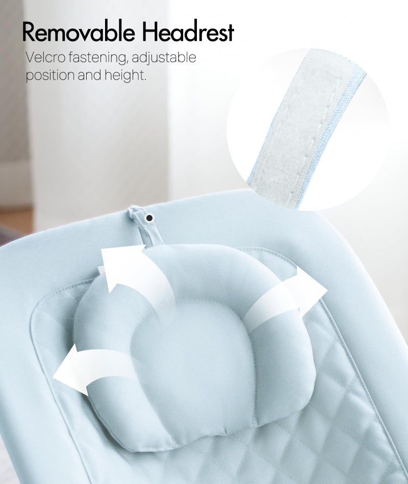 Fodoss Baby Bouncer, Portable Bouncer Seat for Babies, Portable Bedside Bassinet with Wheels-Blue - Image 4