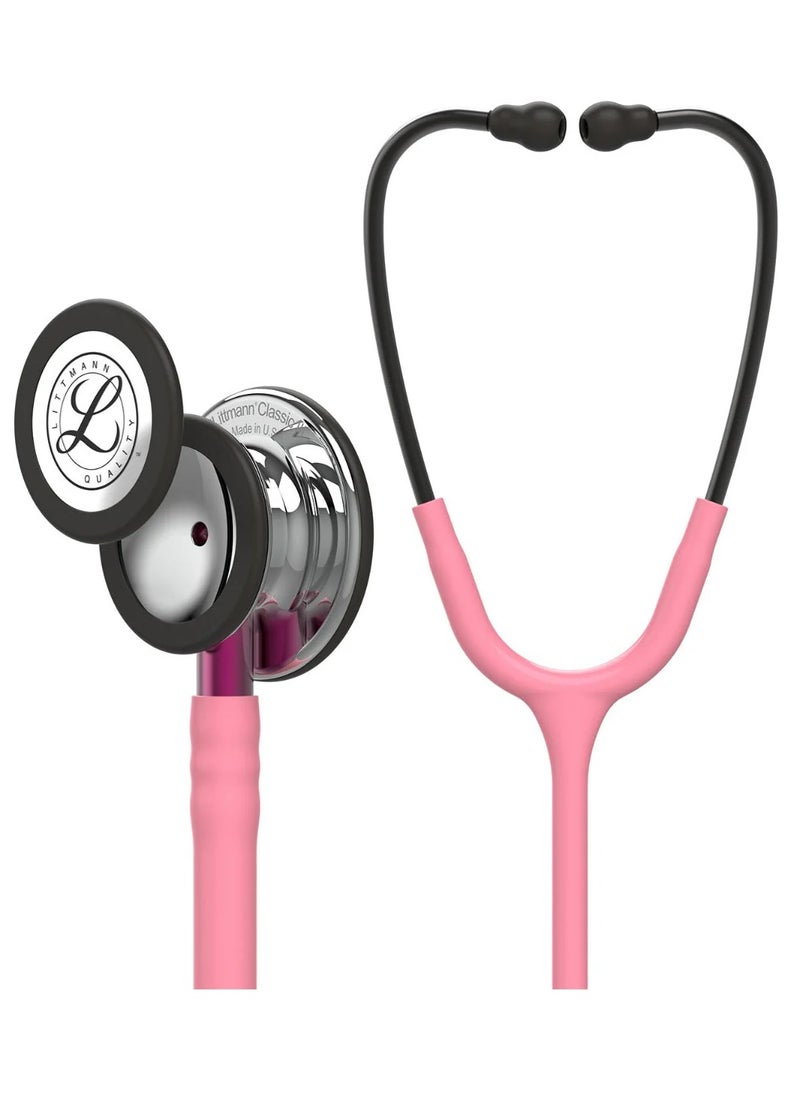 Littmann Littmann Classic III Monitoring Stethoscope: Mirror & Pearl Pink - Pink Stem 5962  - Image 1
