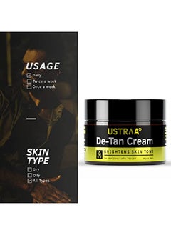 Ustraa Detan Cream For Men 1.76 Oz For Men Tan Removal And Even Skin Tone, Without Bleach, No Sulphate, No Paraben, Prevents Dark Spots, With Japanese Yuzu And Liquorice  - Image 5
