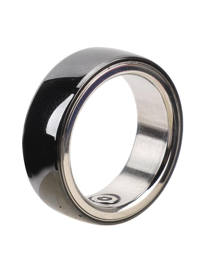 Smart Ring Multifunction Sleep Temperature Monitoring Pedometer 23mah Health Tracker Ring with Charging Case Black No. 20