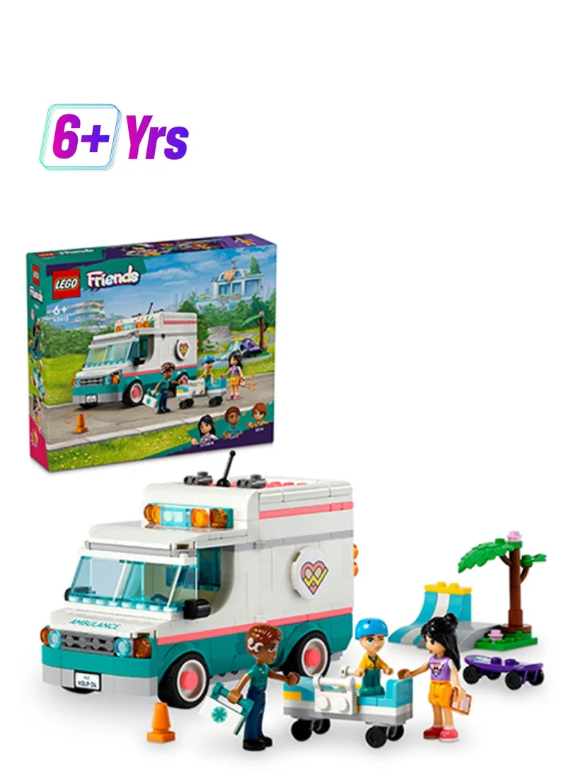 ليغو 42613 Friends Heartlake City Hospital Ambulance Set With 3 Characters, Gift Idea For Kids, Girls And Boys Aged 6 Years And Over, Social-Emotional Toy, Medical Emergency Vehicle (344 Pieces)