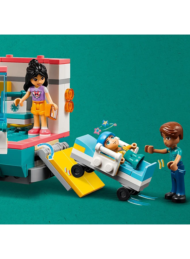 ليغو 42613 Friends Heartlake City Hospital Ambulance Set With 3 Characters, Gift Idea For Kids, Girls And Boys Aged 6 Years And Over, Social-Emotional Toy, Medical Emergency Vehicle (344 Pieces)