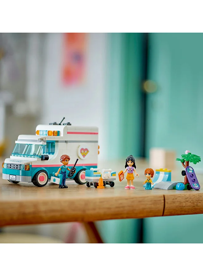 ليغو 42613 Friends Heartlake City Hospital Ambulance Set With 3 Characters, Gift Idea For Kids, Girls And Boys Aged 6 Years And Over, Social-Emotional Toy, Medical Emergency Vehicle (344 Pieces)