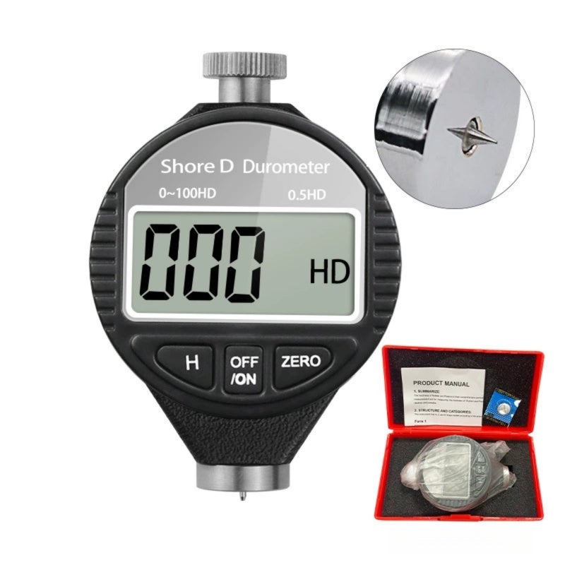 مقياس الصلابة بشاشة LCD 0-100HD بشاشة LCD واضحة لسهولة القراءة - مقياس الصلابة بحجم جيب صغير ومضغوط يمكن إحضاره معك - مقياس الصلابة للمواد المتوسطة الصلابة بما في ذلك البلاستيك والمطاط والجلد - Image 1