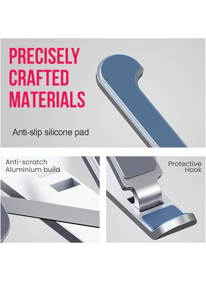 erorex Adjustable Laptop Stand For Desk Abs And Silicone Foldable Portable Laptop Holder Ventilated Cooling Notebook Stand For Macbook Pro Air Lenovo Dell Hp Laptops Tablet - Image 5