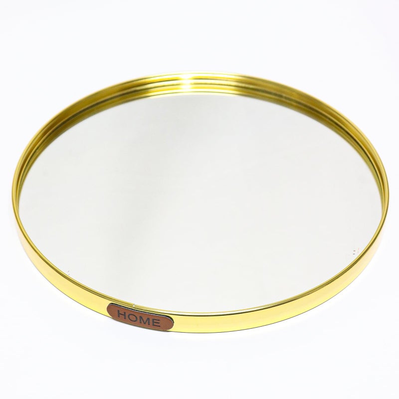 SEMSOIIO Luxury Mirrored Decorative Tray, Round Glass Mirror Vanity Tray for Perfume and Jewelry Display, Modern Makeup Storage Organizer for Dresser, Bathroom, Coffee Table, Kitchen Counter - Image 4