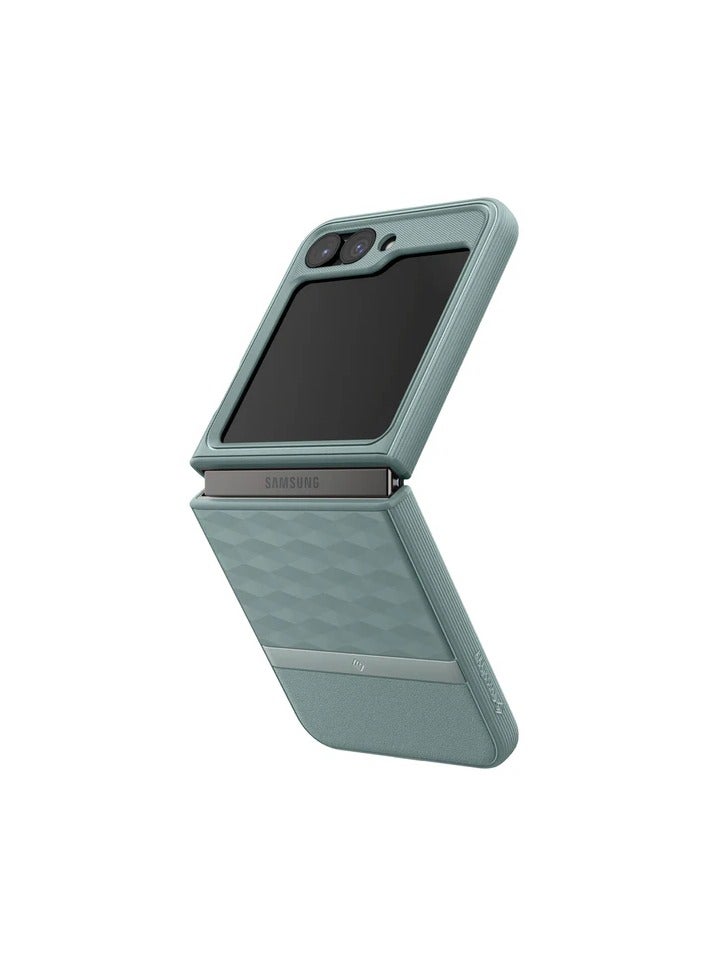 Caseology Parallax 3D Ergonomic Pattern Protective Case Compatible with Samsung Galaxy Z Flip 6 Case (2024) -Sage Green