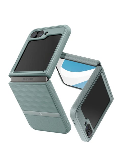 Caseology Parallax 3D Ergonomic Pattern Protective Case Compatible with Samsung Galaxy Z Flip 6 Case (2024) -Sage Green