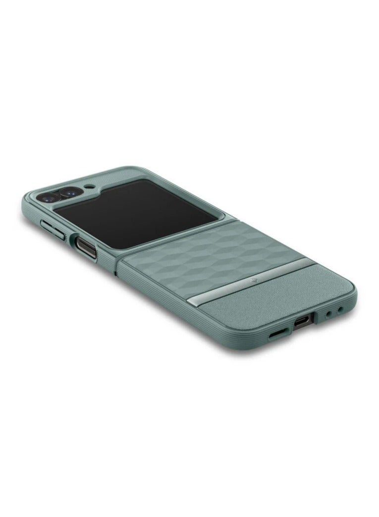 Caseology Parallax 3D Ergonomic Pattern Protective Case Compatible with Samsung Galaxy Z Flip 6 Case (2024) -Sage Green