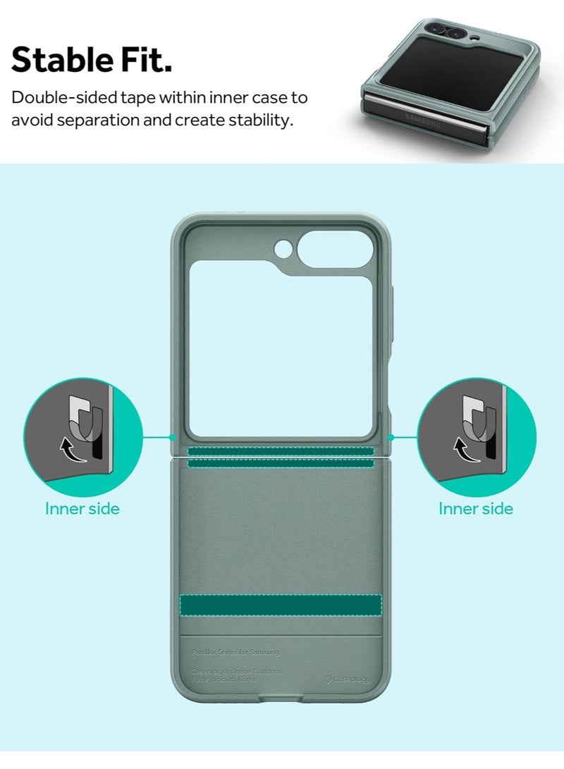 Caseology Parallax 3D Ergonomic Pattern Protective Case Compatible with Samsung Galaxy Z Flip 6 Case (2024) -Sage Green