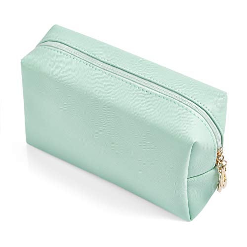 Sohynca PU Leather Cosmetic Bag for Women Minimalism Makeup Bag for Daily Use Portable Storage Purse Small Neat Cosmetic Pouch Water-resistant Toiletry Bag for Travel (Green) - Image 1