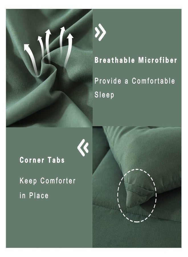 DOWNCOOL Full Size Comforter Sets -All Season Bedding Comforters Sets with 2 Pillow Cases -3 Pieces Bed Set Down Alternative Comforter Set -Sage Green Bedding Sets Full(82"x86") - Image 5