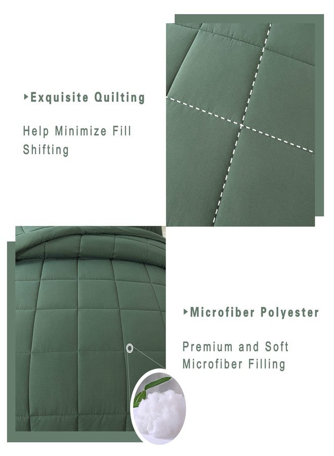 DOWNCOOL Full Size Comforter Sets -All Season Bedding Comforters Sets with 2 Pillow Cases -3 Pieces Bed Set Down Alternative Comforter Set -Sage Green Bedding Sets Full(82"x86") - Image 4