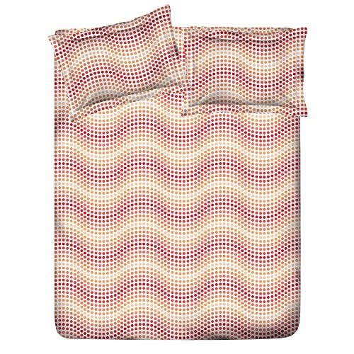 Layers Firenze 100% Cotton Bedsheet Set for All Seasons - Lightweight, Moisture Absorbent, Machine Washable & Easy to Care - Gift for Housewarming & More - 140 TC - Queen Size (Pattern Red) - Image 3