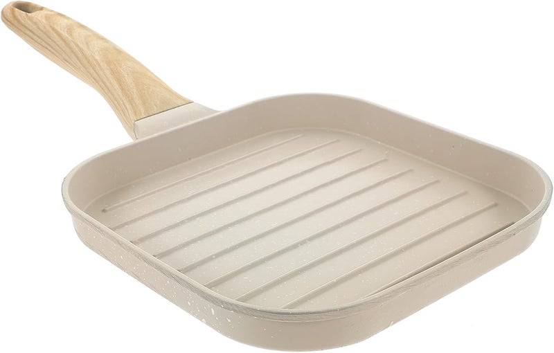 Nonstick Steak Skillet Small Kitchen Frying Pan Universal Induction Base, Cream White Multifunctional Cooking Pan for Home and Everyday Use - Image 1